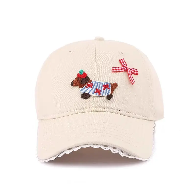 Women Cartoon Baseball Cap with Embroidery Sunshade - Image 5