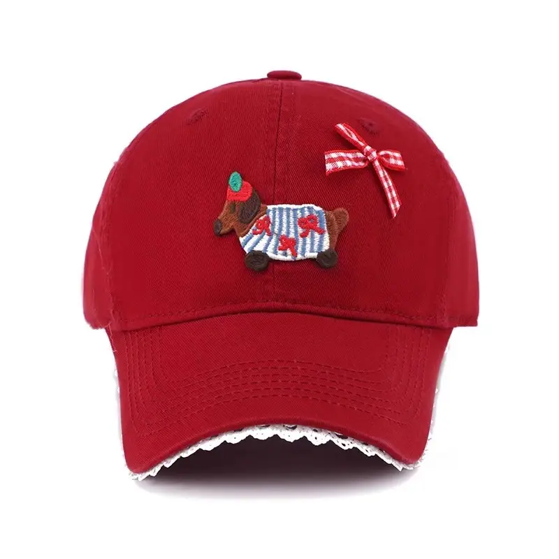 Women Cartoon Baseball Cap with Embroidery Sunshade - Image 8