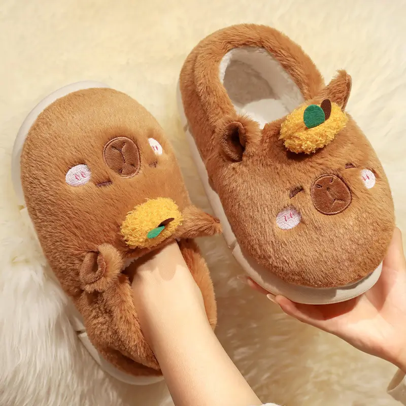 TikTok Winter Capybara Plush Slippers for Women - Image 3