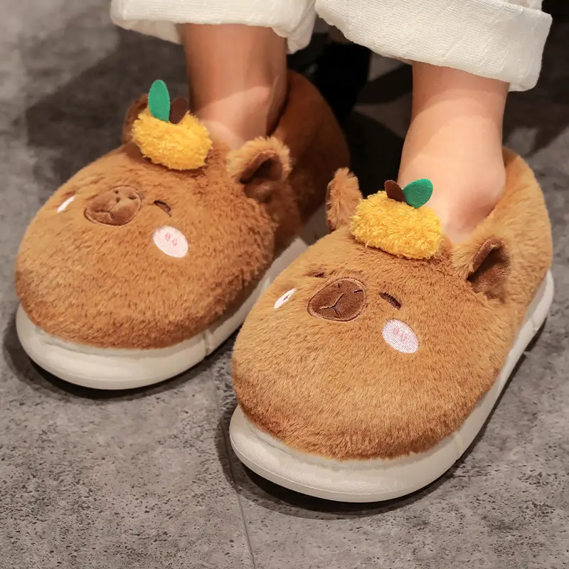 TikTok Winter Capybara Plush Slippers for Women - Image 4
