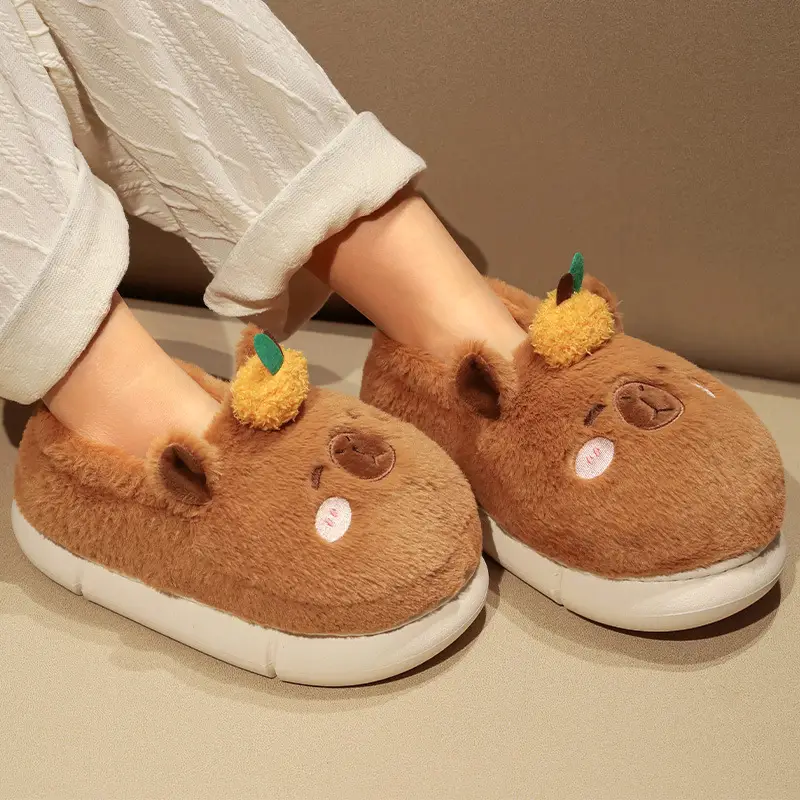 TikTok Winter Capybara Plush Slippers for Women - Image 5