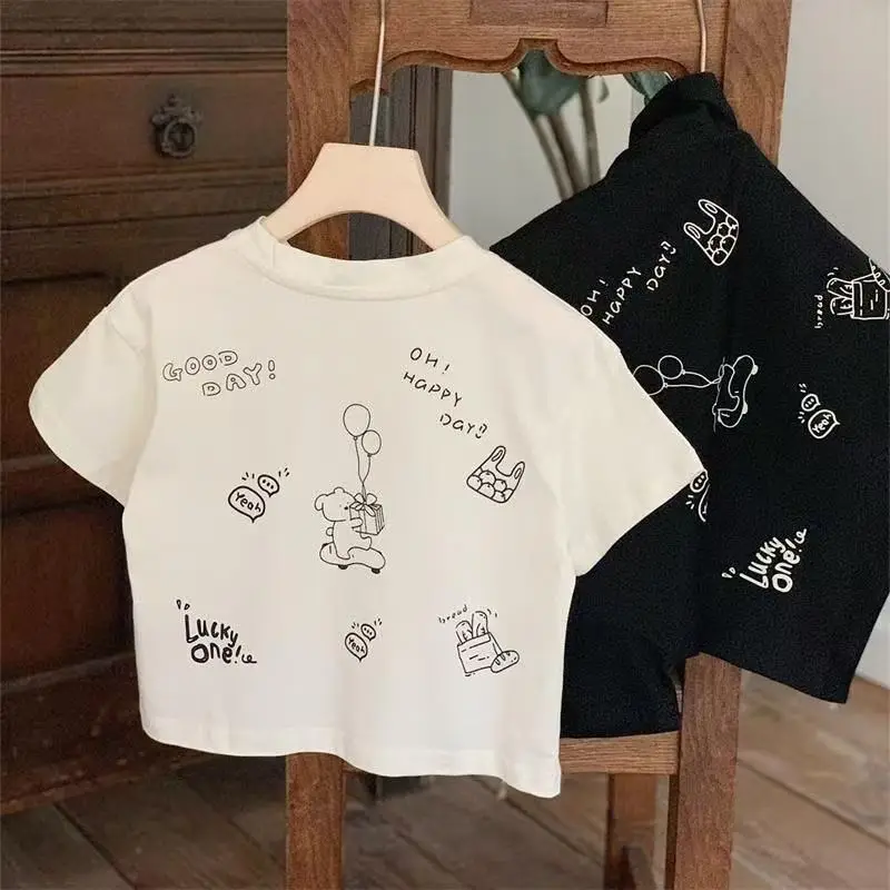 New Summer Kids T-Shirts Pure Cotton Cartoon Print
