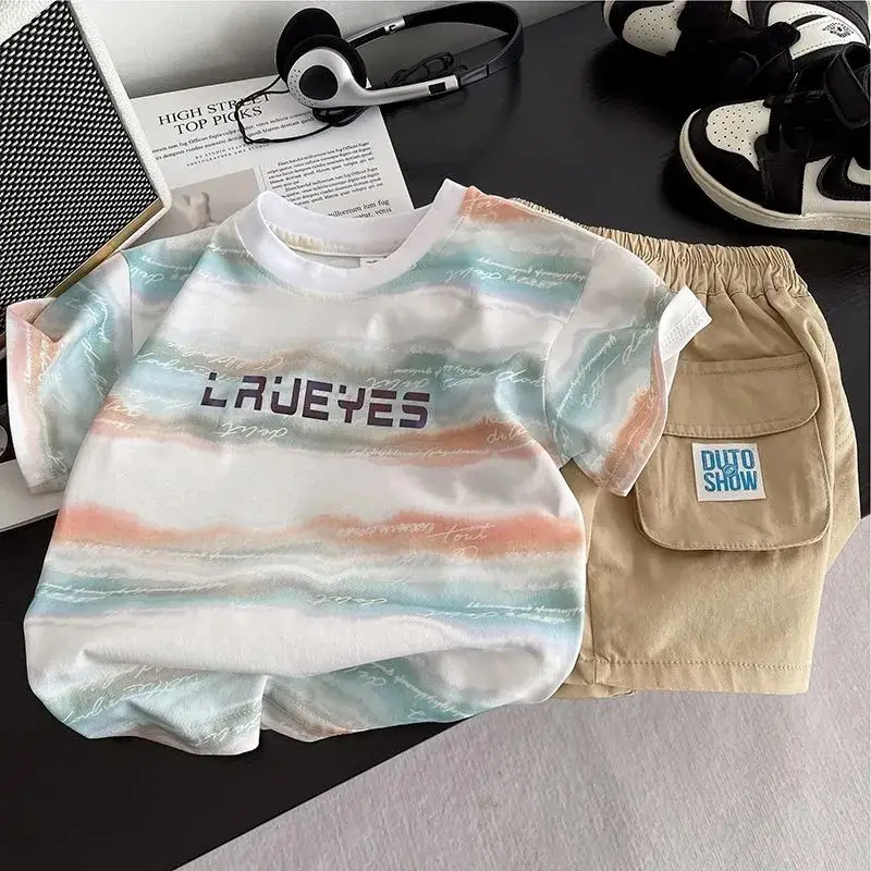 Boys 2Pc Printed T-Shirt Shorts Set Summer 2025 - Image 6