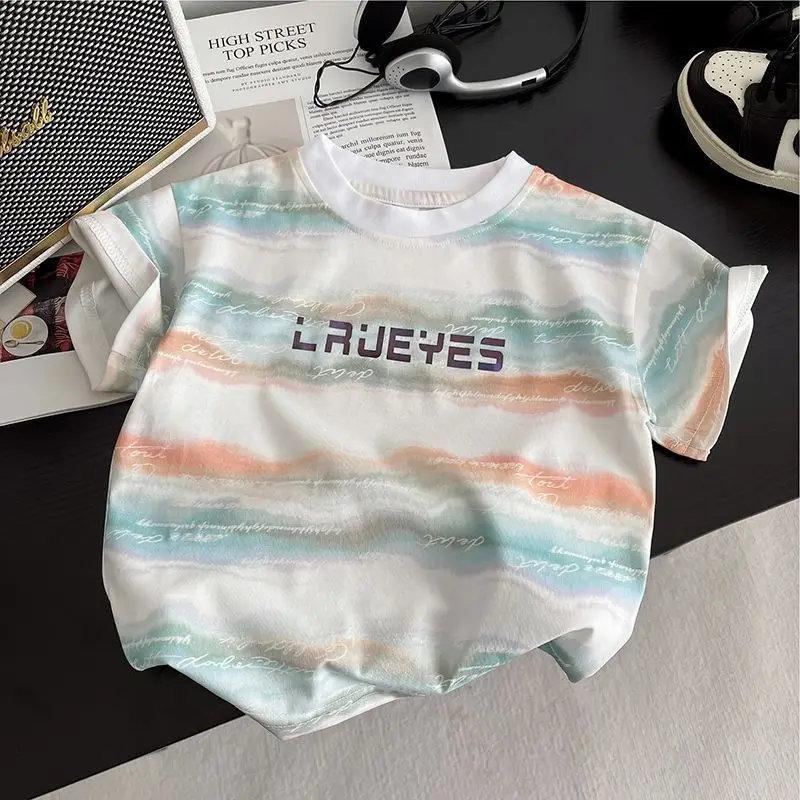 Boys 2Pc Printed T-Shirt Shorts Set Summer 2025 - Image 2
