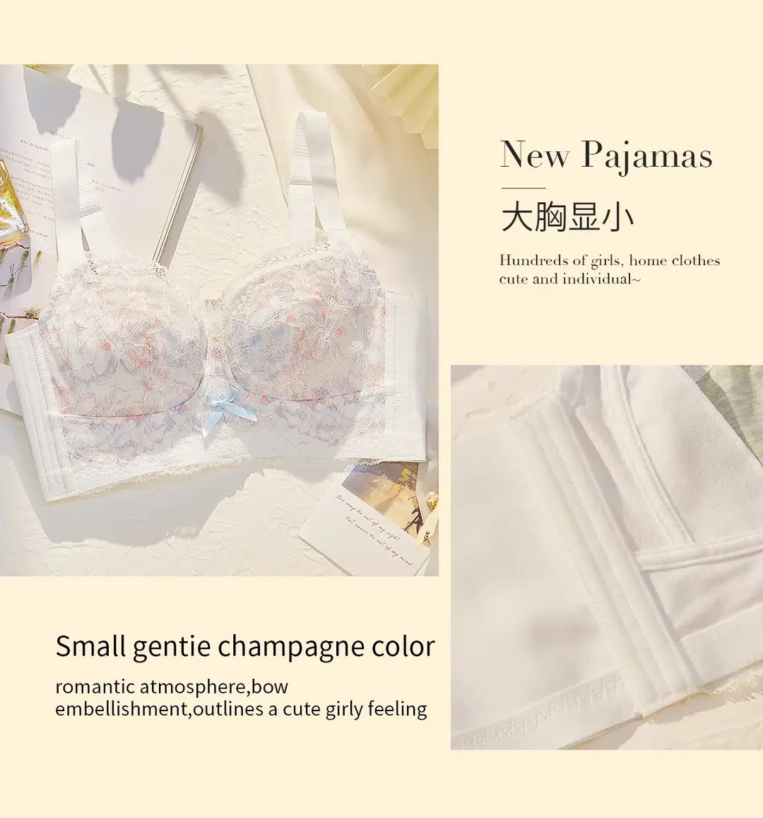 Large Bust Minimizing Bra for Women, Thin Style, Wireless, Side Breast Support, Full Cup, Plus Size, Push-Up Lace Bra — feature 31