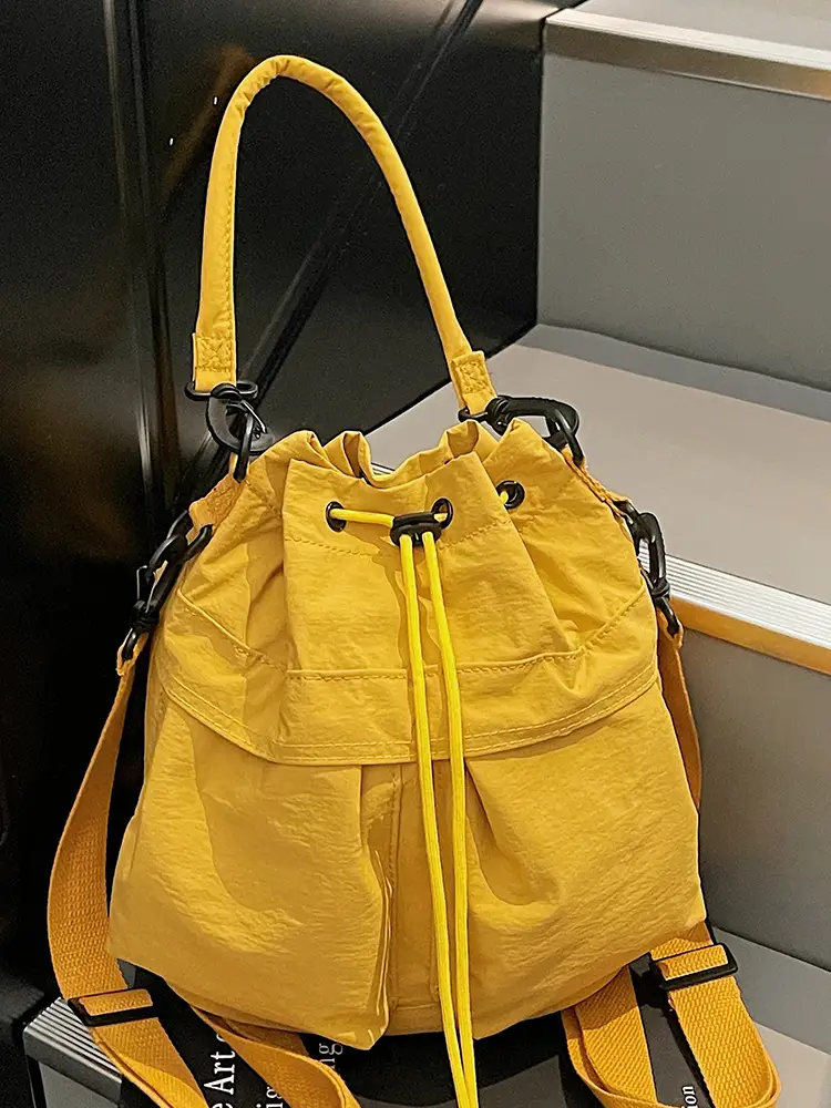 2025 New Summer Beige Bucket Bag Women's Korean Style - Image 8