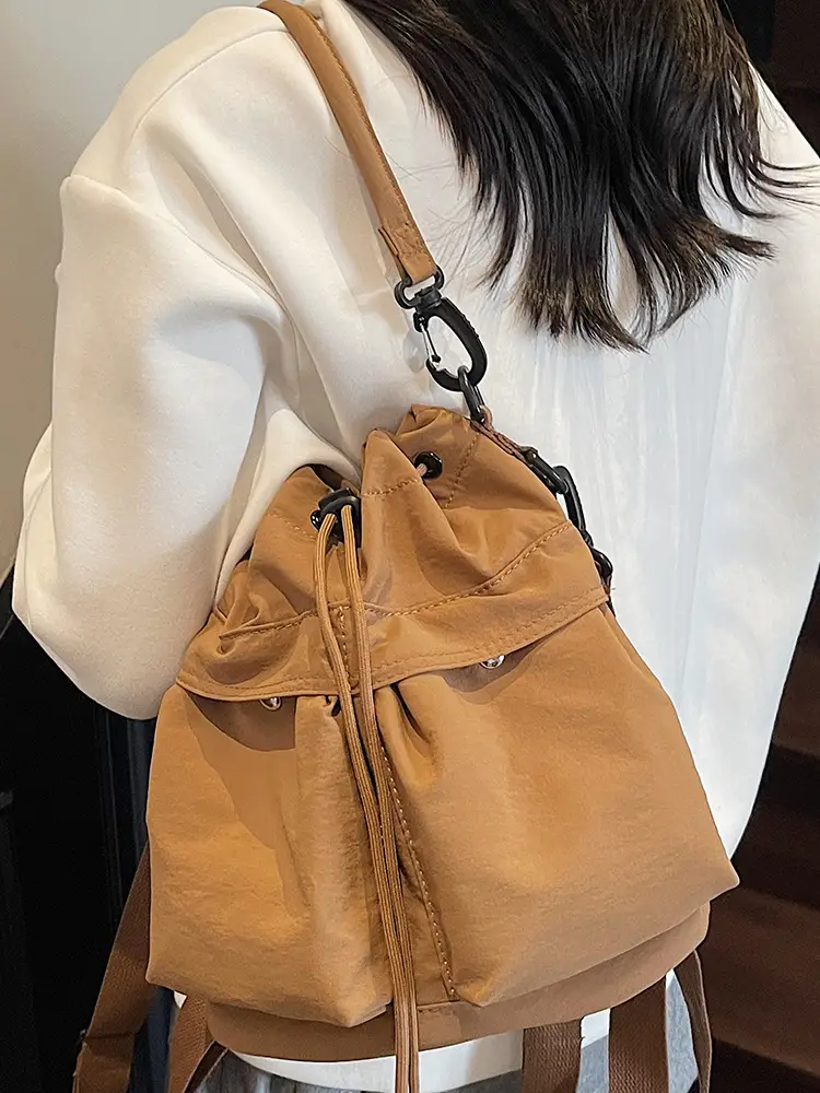 2025 New Summer Beige Bucket Bag Women's Korean Style - Image 11