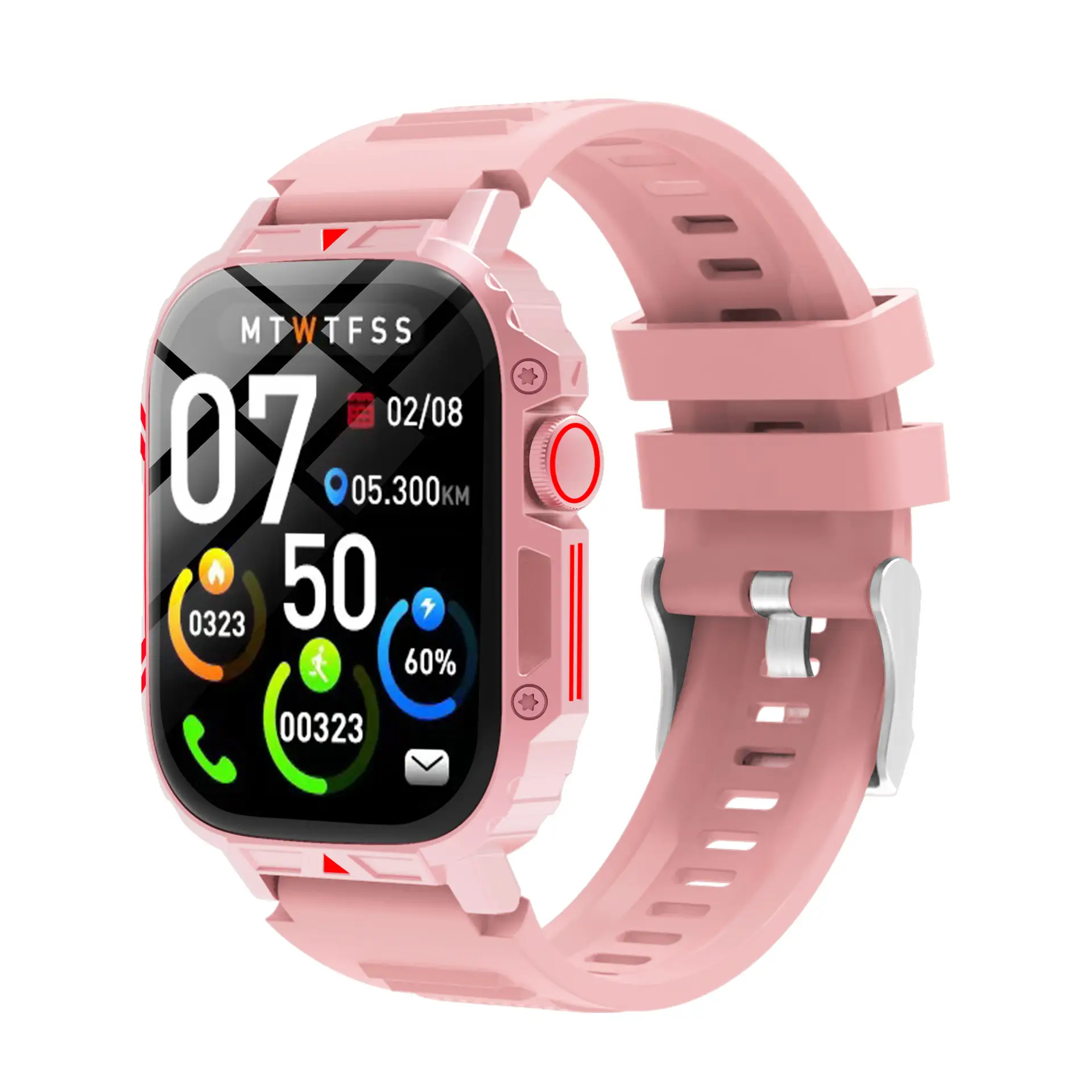 Pink Smart Watch with Wireless Call & Heart Rate Tracker - Image 18