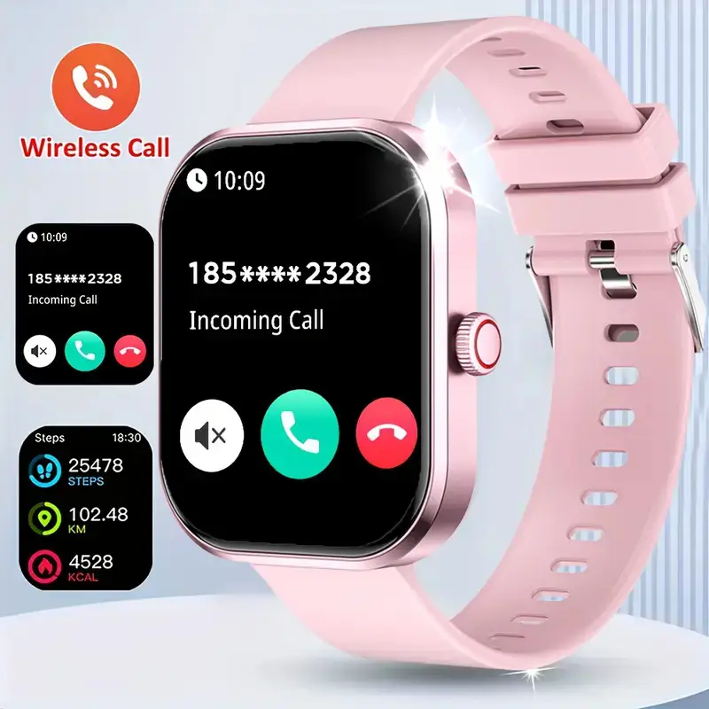 Pink Smart Watch with Wireless Call & Heart Rate Tracker - Image 36