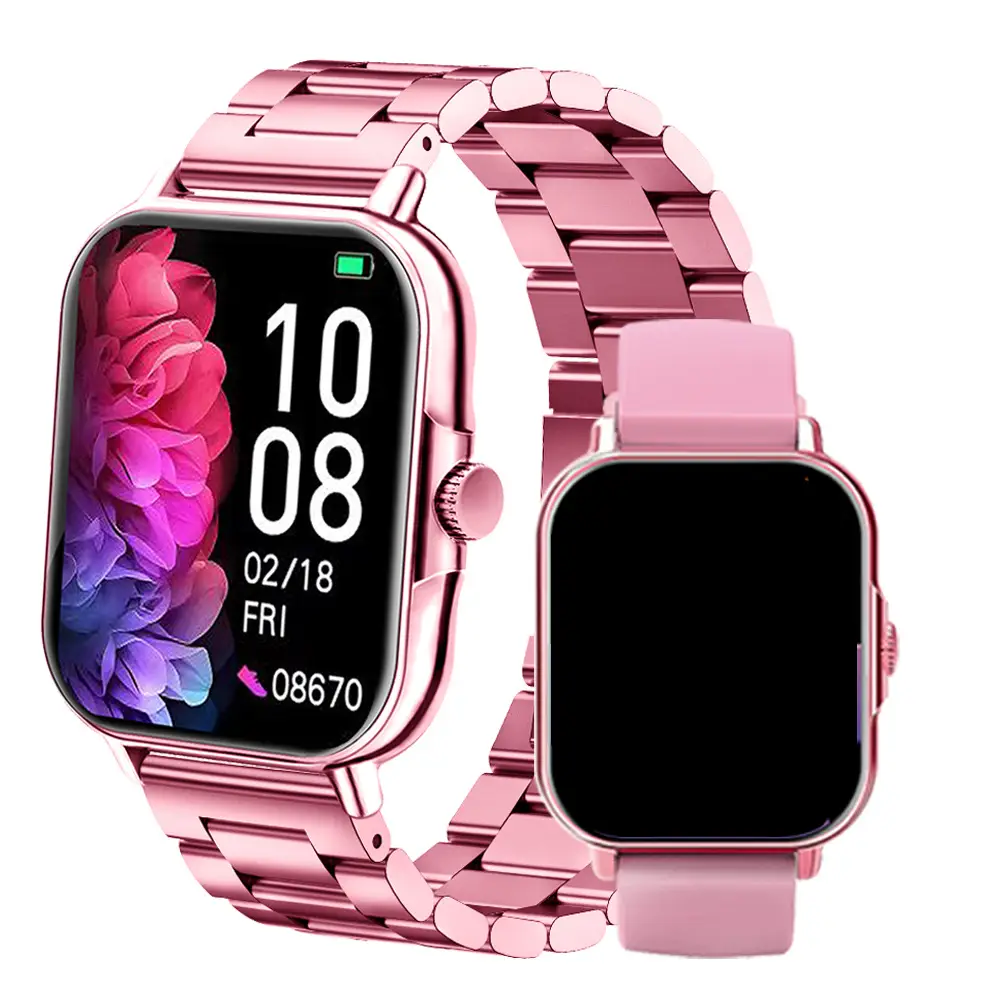 Pink Smart Watch with Wireless Call & Heart Rate Tracker - Image 54
