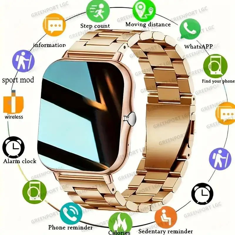 Pink Smart Watch with Wireless Call & Heart Rate Tracker - Image 7