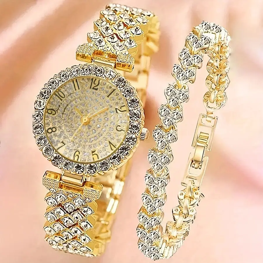 Women's Set Wholesale Watch, Simple Versatile Women's Watch with Diamonds, DIY Korean Style Fresh Women's Watch