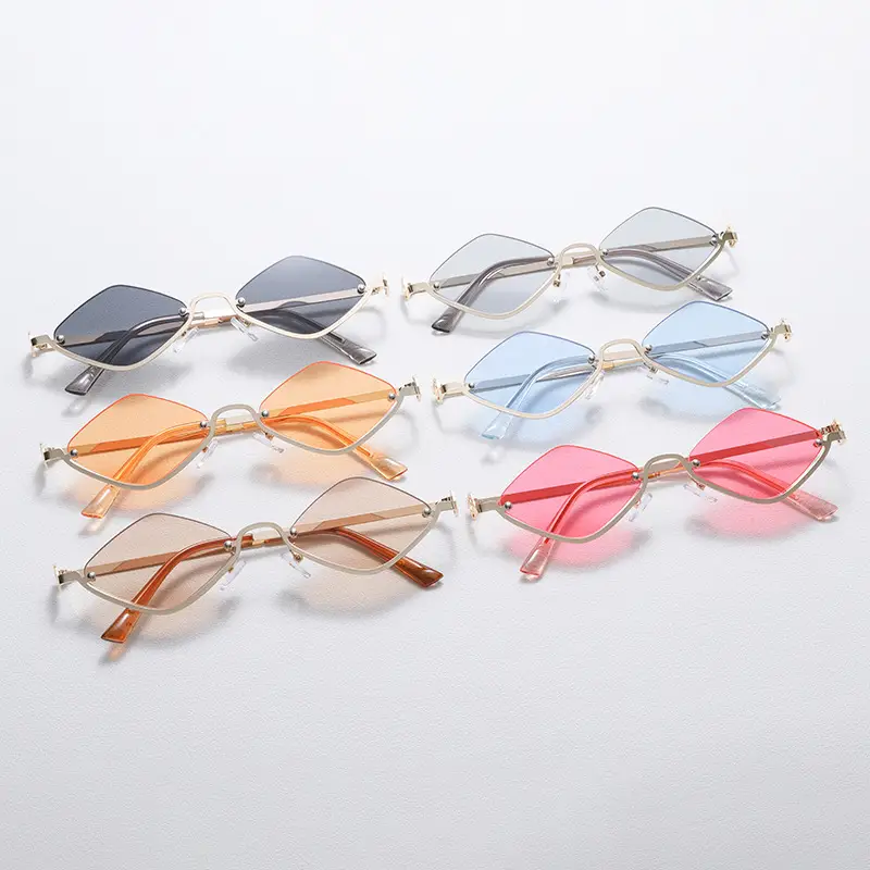 Bright Rhombus Metal Sunglasses for Women — feature 7