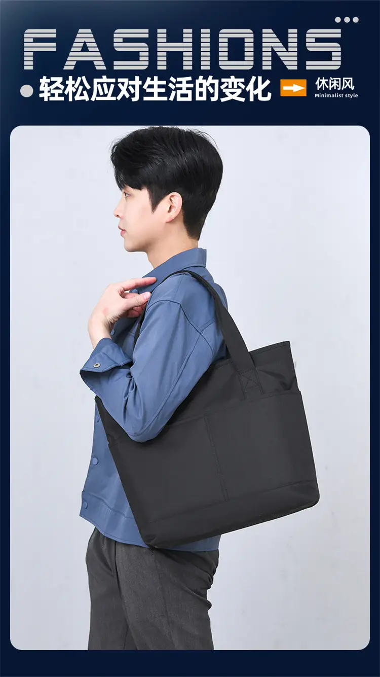 Nylon Briefcase Unisex Large Capacity Lightweight Handbag — feature 1