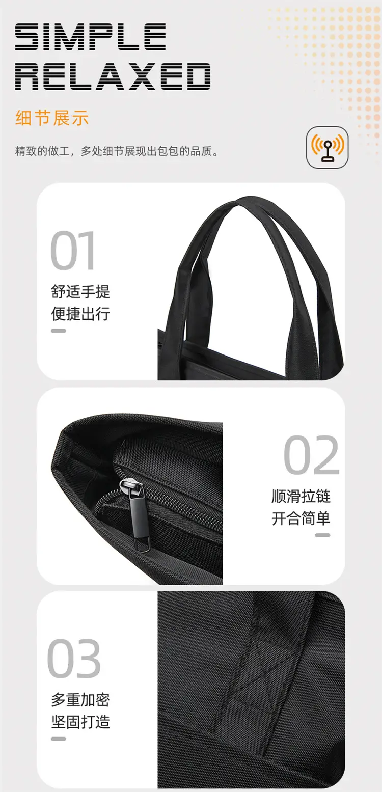Nylon Briefcase Unisex Large Capacity Lightweight Handbag — feature 30