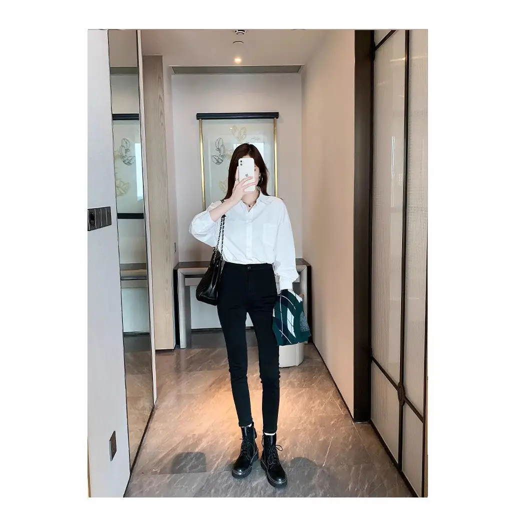 White Shirt Women's Spring, Autumn and Summer New High-End Jk Uniform Lapel Versatile Top Professional Wear Long-Sleeved Shirt Batch — feature 4