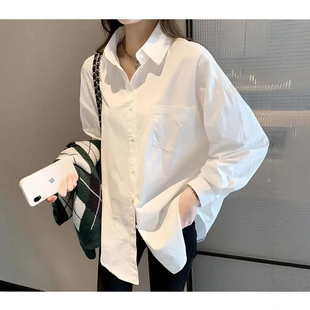 White Shirt Women's Spring, Autumn and Summer New High-End Jk Uniform Lapel Versatile Top Professional Wear Long-Sleeved Shirt Batch — feature 5