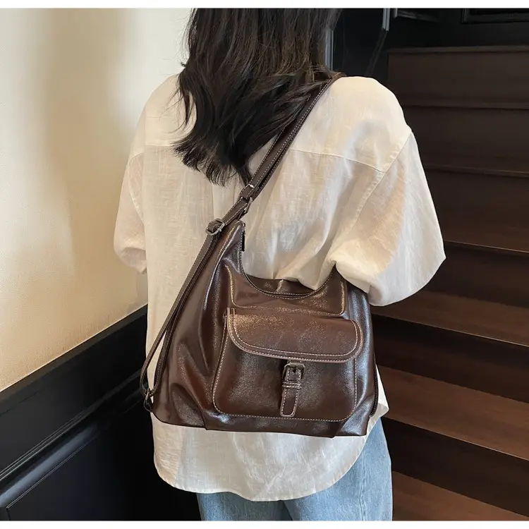 2025 Korean Style Brown Leather Tote Bag for Women — feature 13