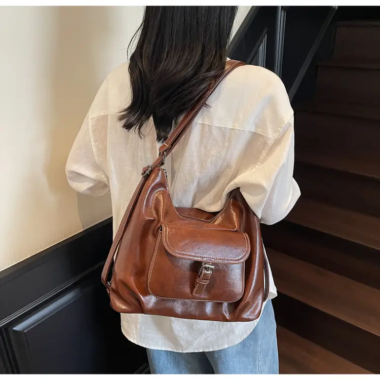 2025 Korean Style Brown Leather Tote Bag for Women — feature 15