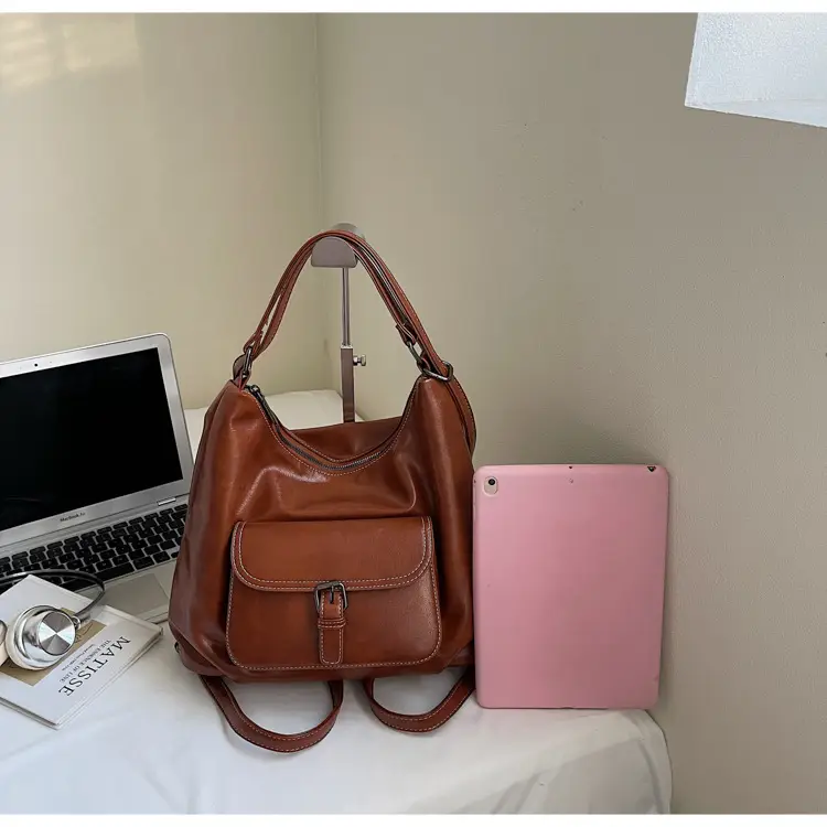 2025 Korean Style Brown Leather Tote Bag for Women — feature 31