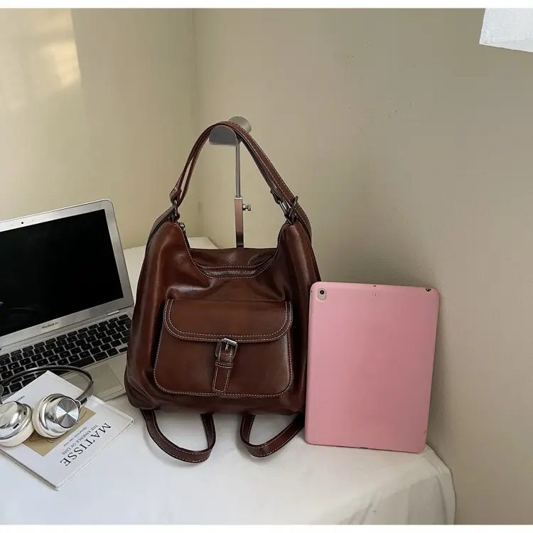 2025 Korean Style Brown Leather Tote Bag for Women — feature 35