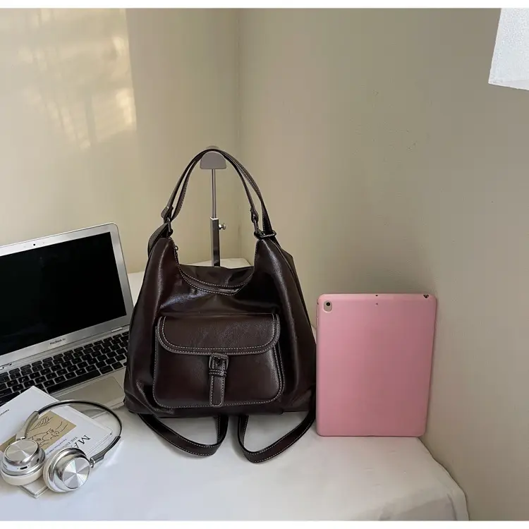 2025 Korean Style Brown Leather Tote Bag for Women — feature 36