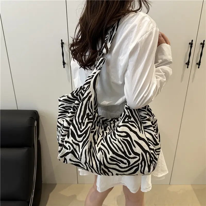 Yellow Plaid Leopard Print Women's Large Tote Bag - Image 5