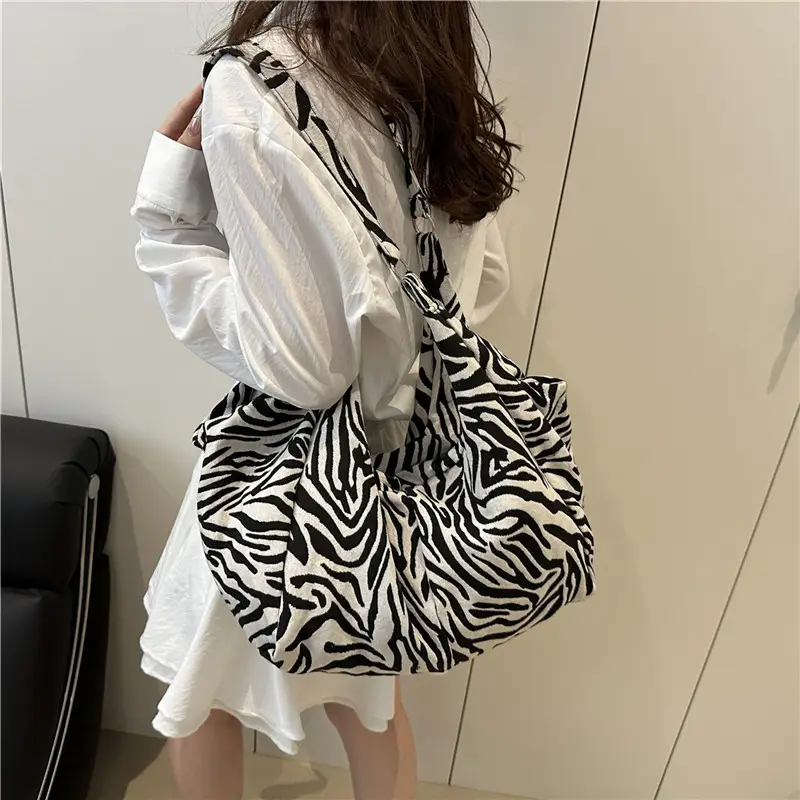 Yellow Plaid Leopard Print Women's Large Tote Bag - Image 6