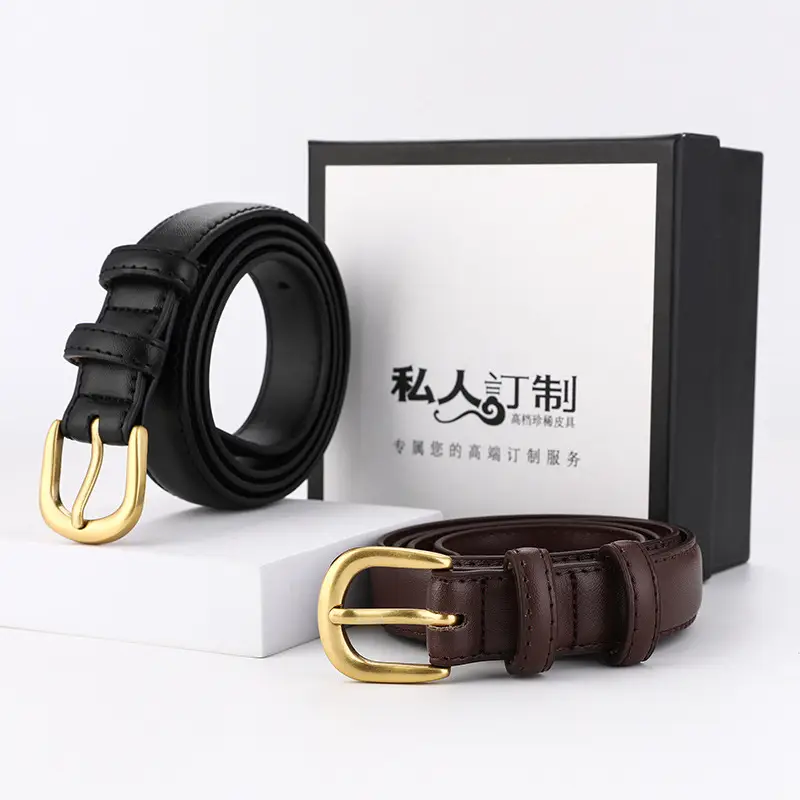 Brown Leather Belt for Women Summer Fashion Versatile