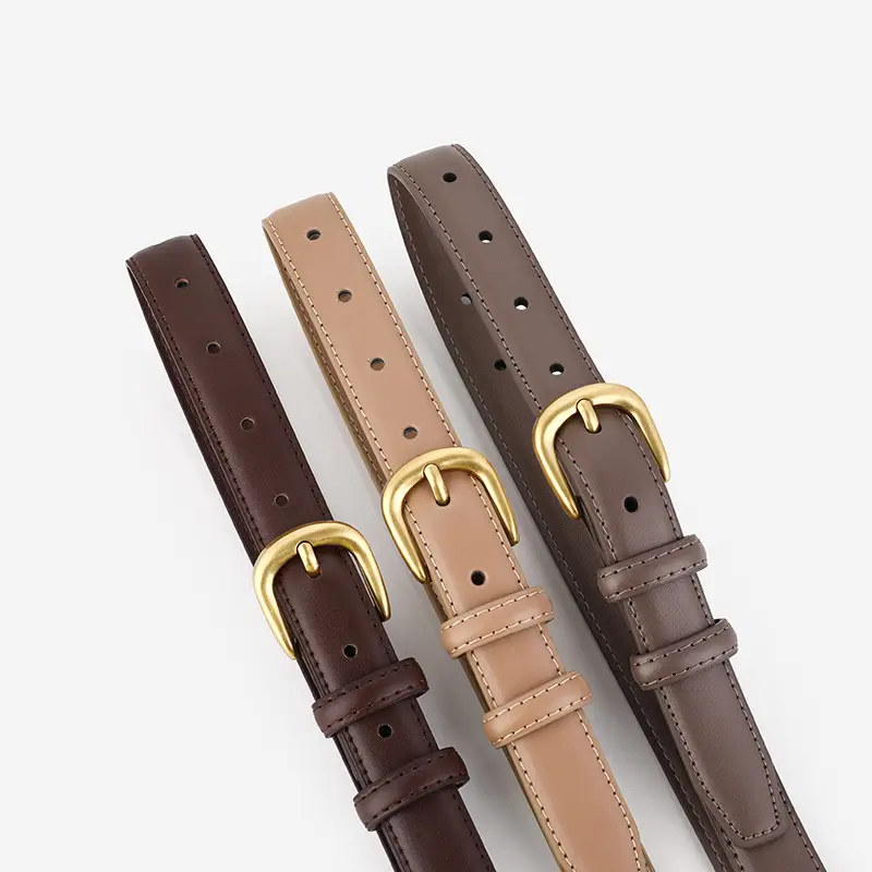 Brown Leather Belt for Women Summer Fashion Versatile