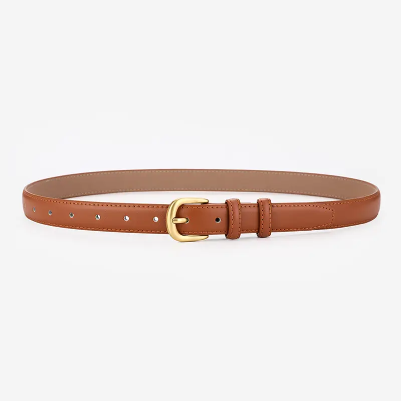 Brown Leather Belt for Women Summer Fashion Versatile