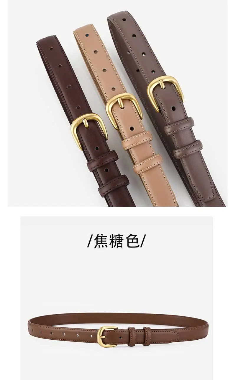 Brown Leather Belt for Women Summer Fashion Versatile — feature 9