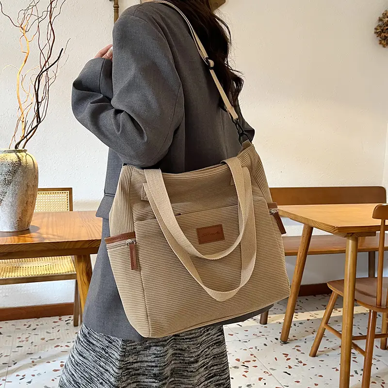 Crossbody Bag for Women Large Capacity Corduroy Material - Image 7