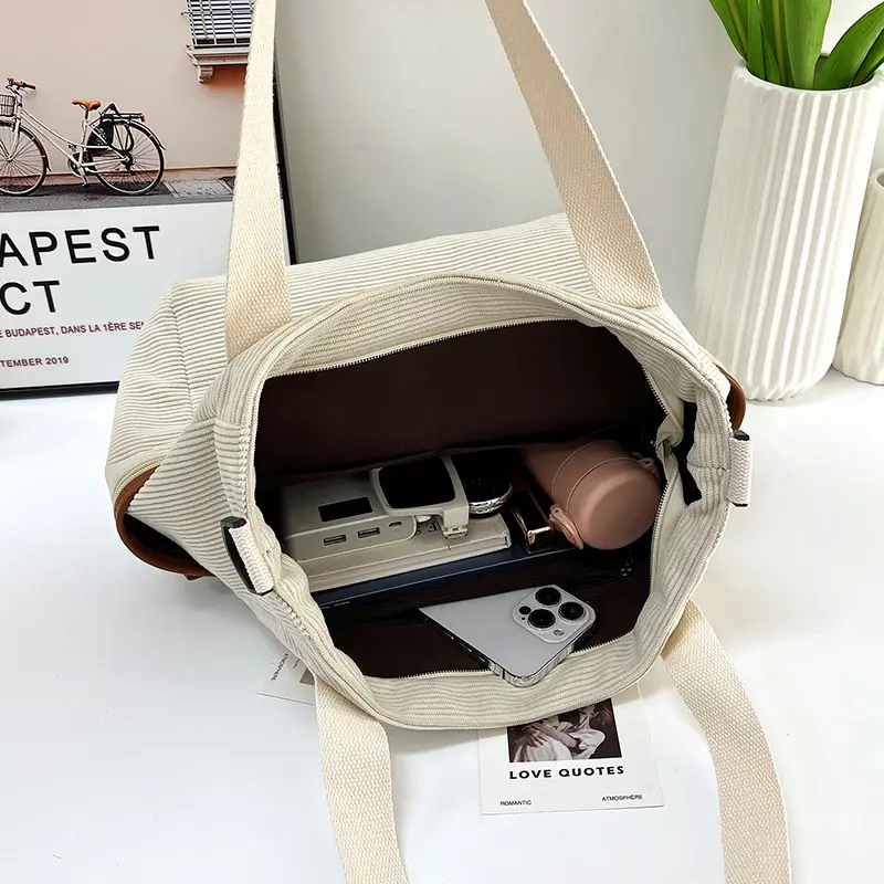 Crossbody Bag for Women Large Capacity Corduroy Material - Image 8