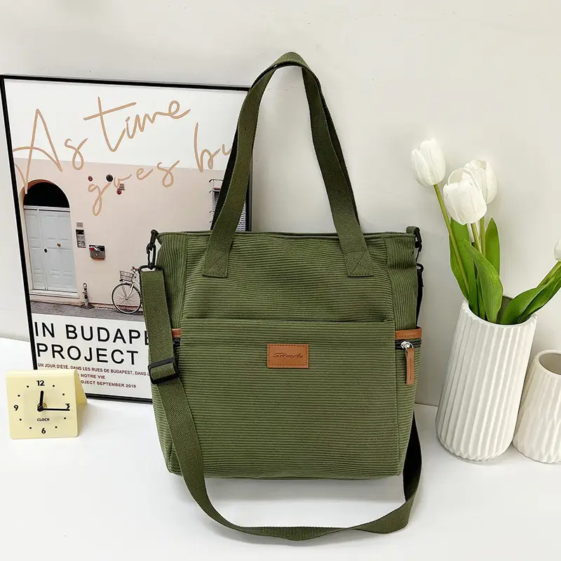 Crossbody Bag for Women Large Capacity Corduroy Material - Image 3