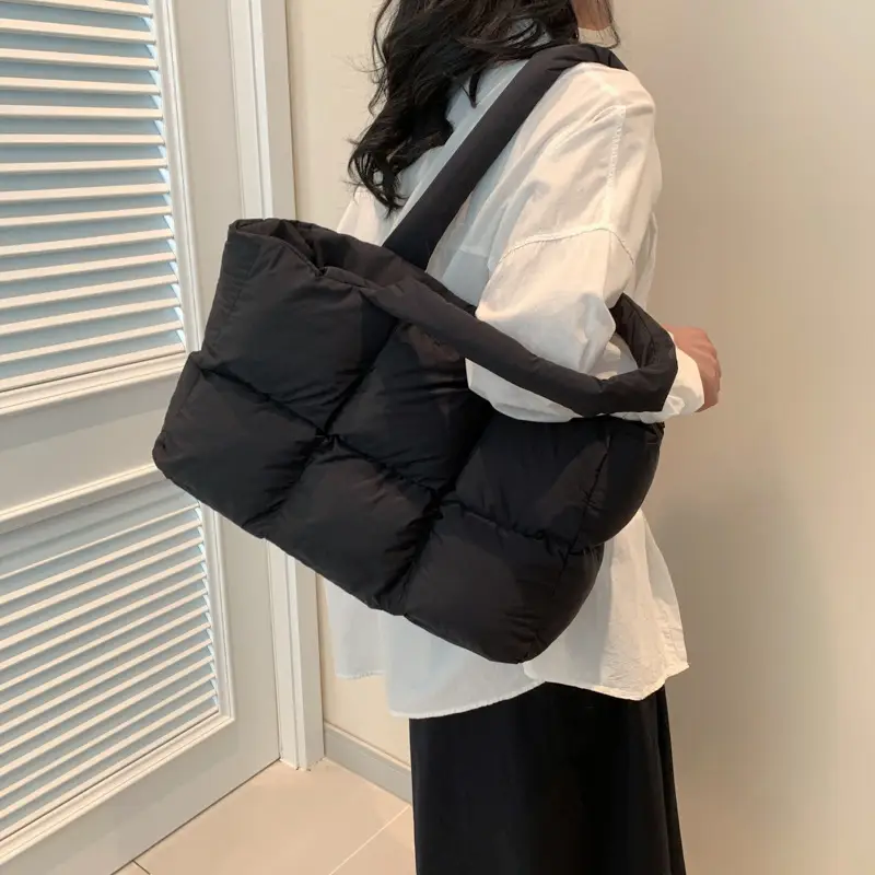 Women 2025 Korean Niche Square Tote Bags Lightweight Nylon - Image 11