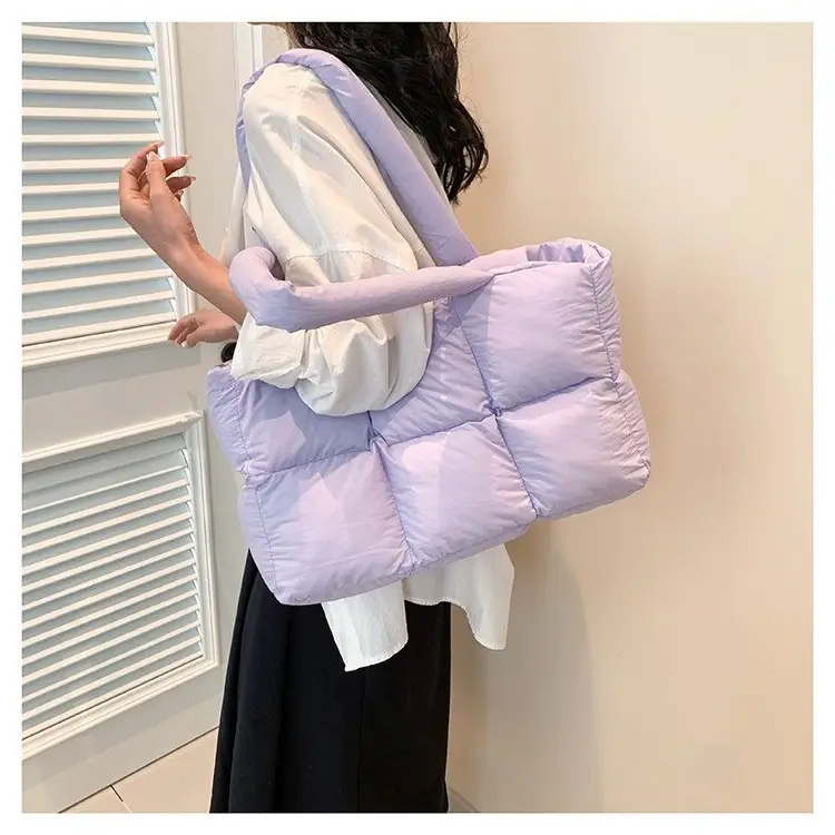 Women 2025 Korean Niche Square Tote Bags Lightweight Nylon - Image 12