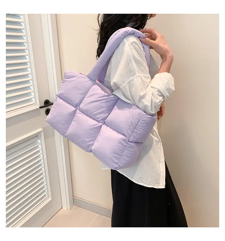 Women 2025 Korean Niche Square Tote Bags Lightweight Nylon — feature 10