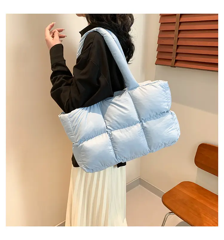 Women 2025 Korean Niche Square Tote Bags Lightweight Nylon — feature 14