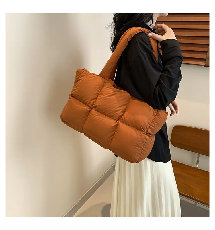 Women 2025 Korean Niche Square Tote Bags Lightweight Nylon — feature 16