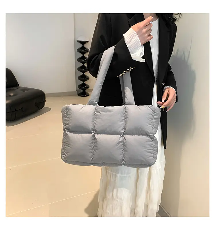 Women 2025 Korean Niche Square Tote Bags Lightweight Nylon — feature 18