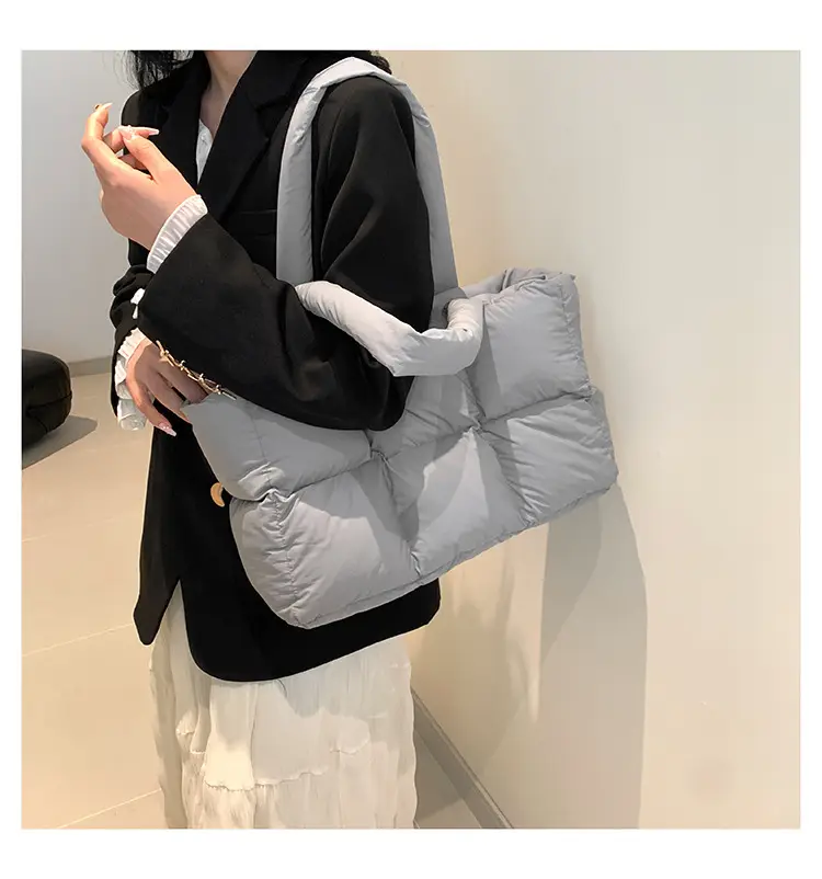 Women 2025 Korean Niche Square Tote Bags Lightweight Nylon — feature 19