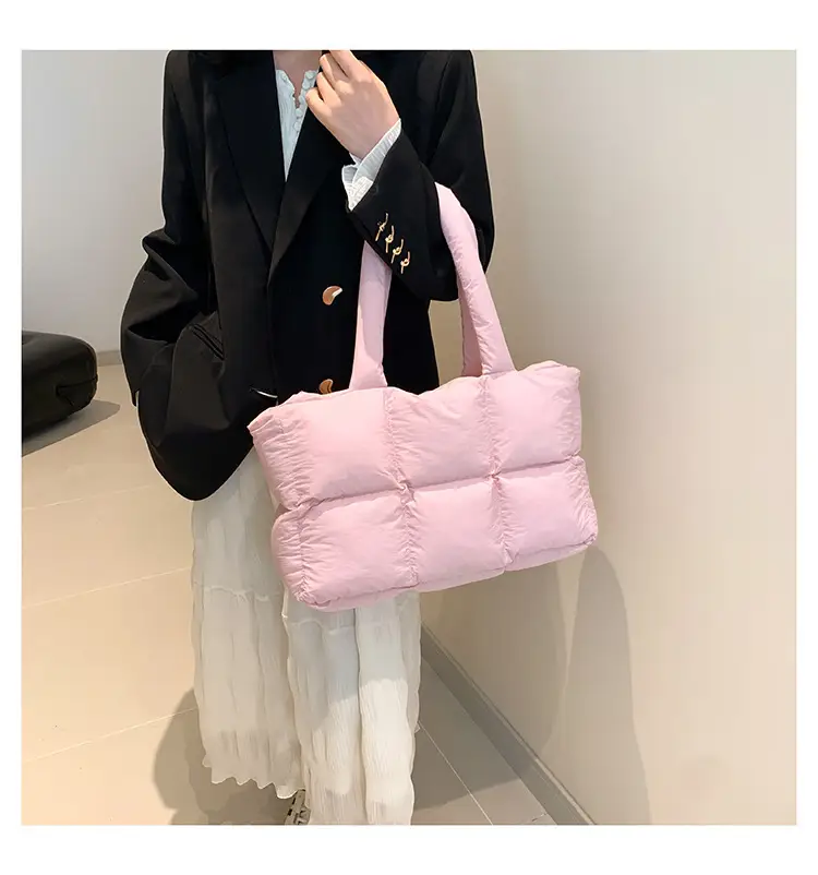 Women 2025 Korean Niche Square Tote Bags Lightweight Nylon — feature 20
