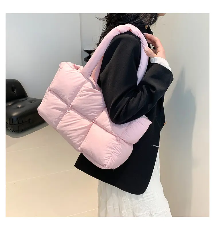 Women 2025 Korean Niche Square Tote Bags Lightweight Nylon — feature 21