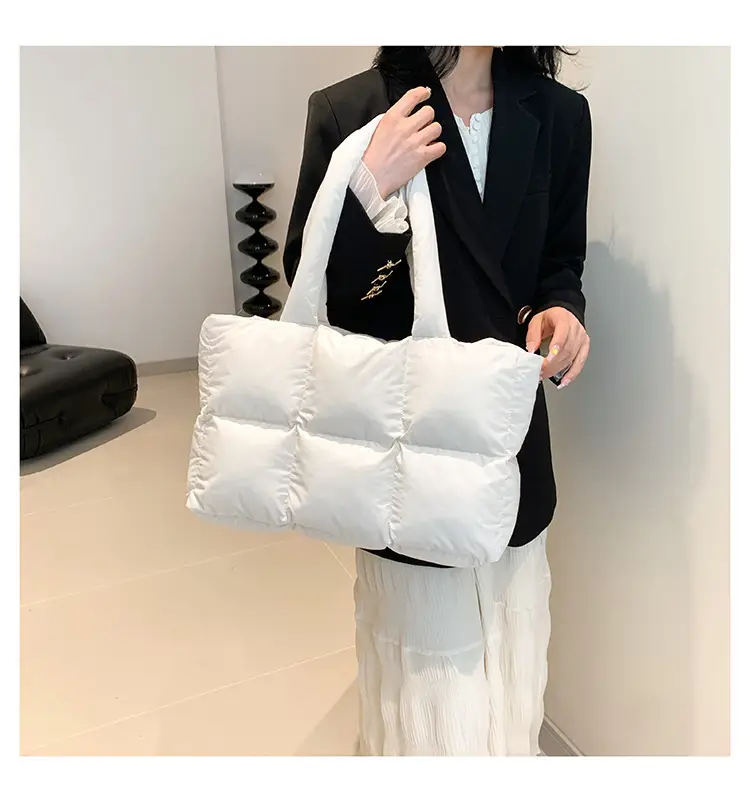 Women 2025 Korean Niche Square Tote Bags Lightweight Nylon — feature 22