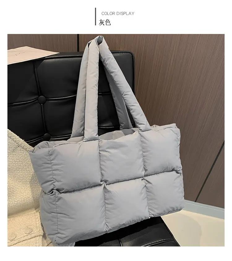 Women 2025 Korean Niche Square Tote Bags Lightweight Nylon — feature 26
