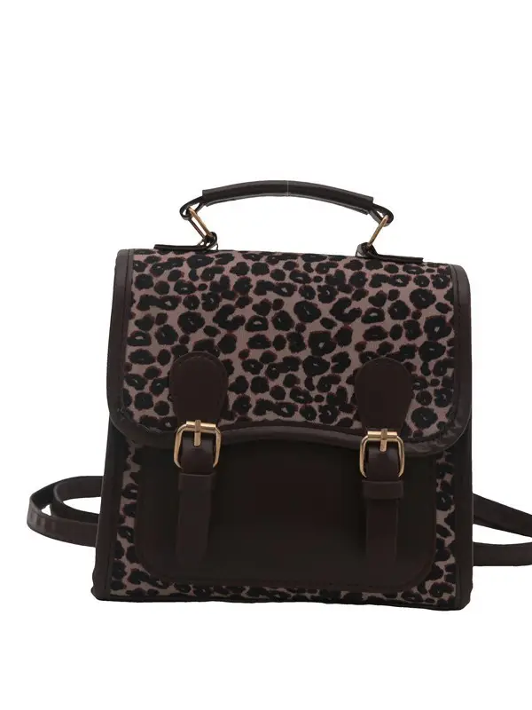 British Retro Leopard Print Shoulder Bag Women's New Fashion - Image 8