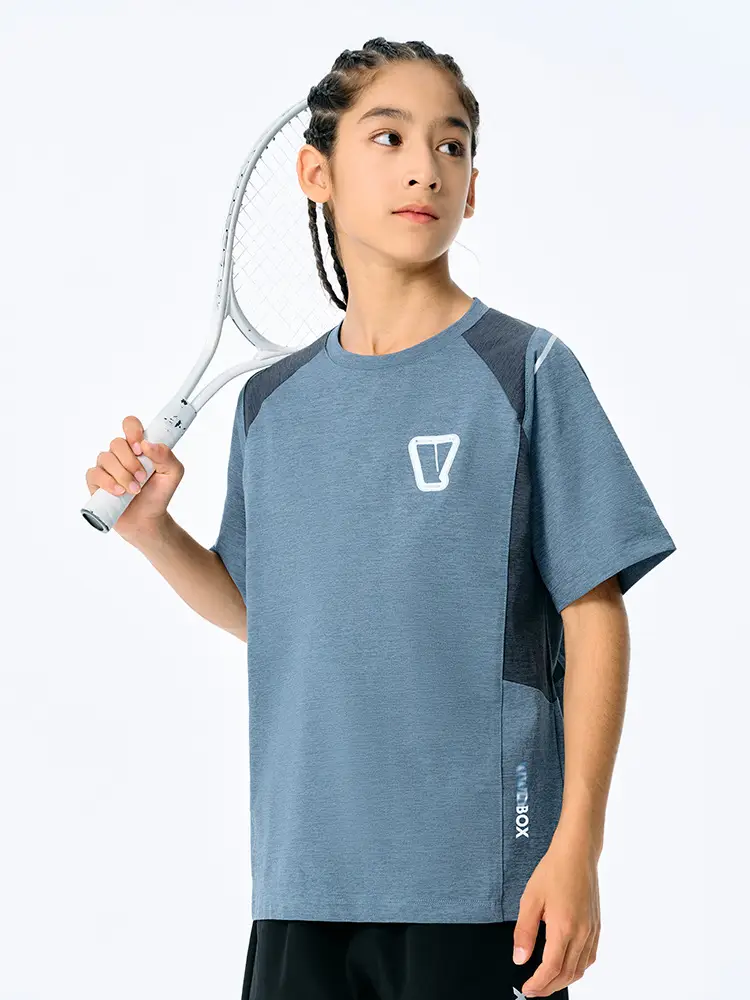 Kids Sports T-Shirt Blue Contrast 2025