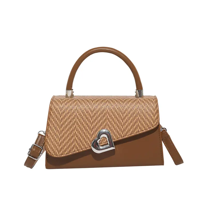 Women's Heart-Shaped Lock Bag White Grey 2025 - Image 10