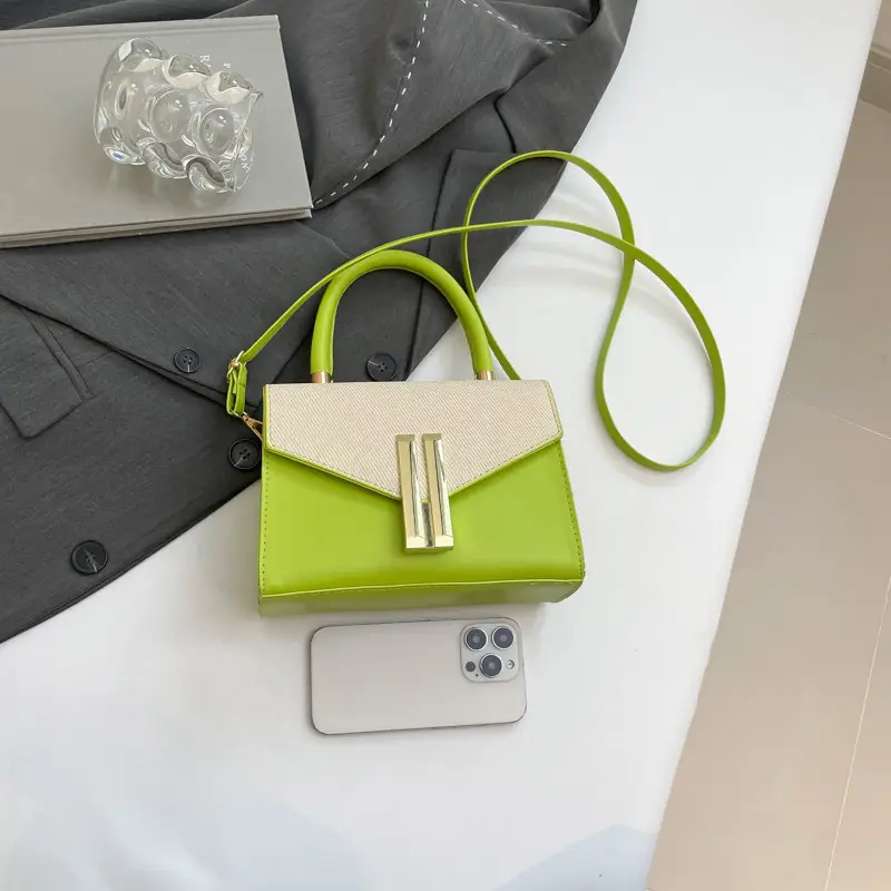 Women's Green White Square Shoulder Bag 2025 - Image 7